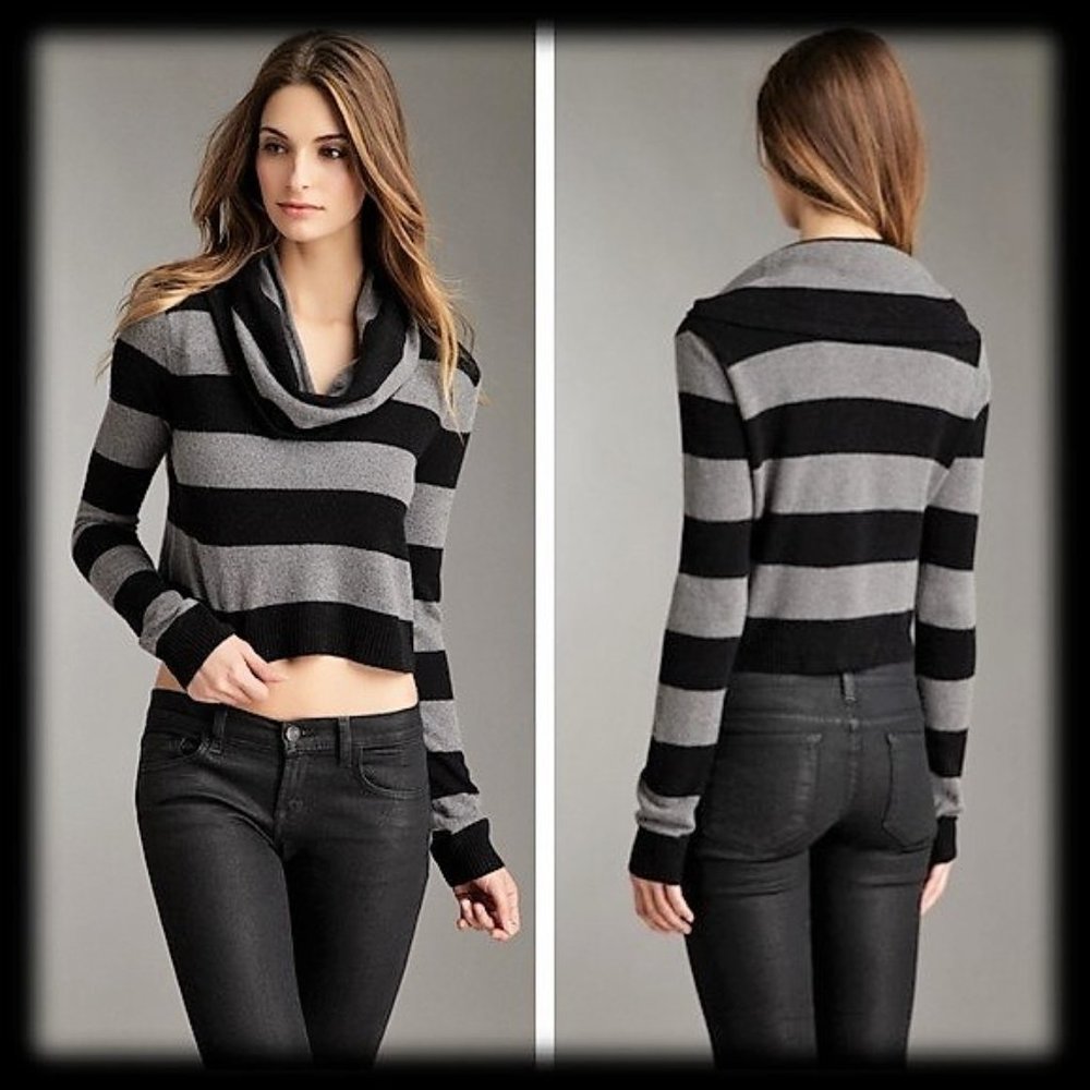 BCBGMAXAZRIA “Samira” Crop Merino Wool & Cashmere Sweater - Size XXS
